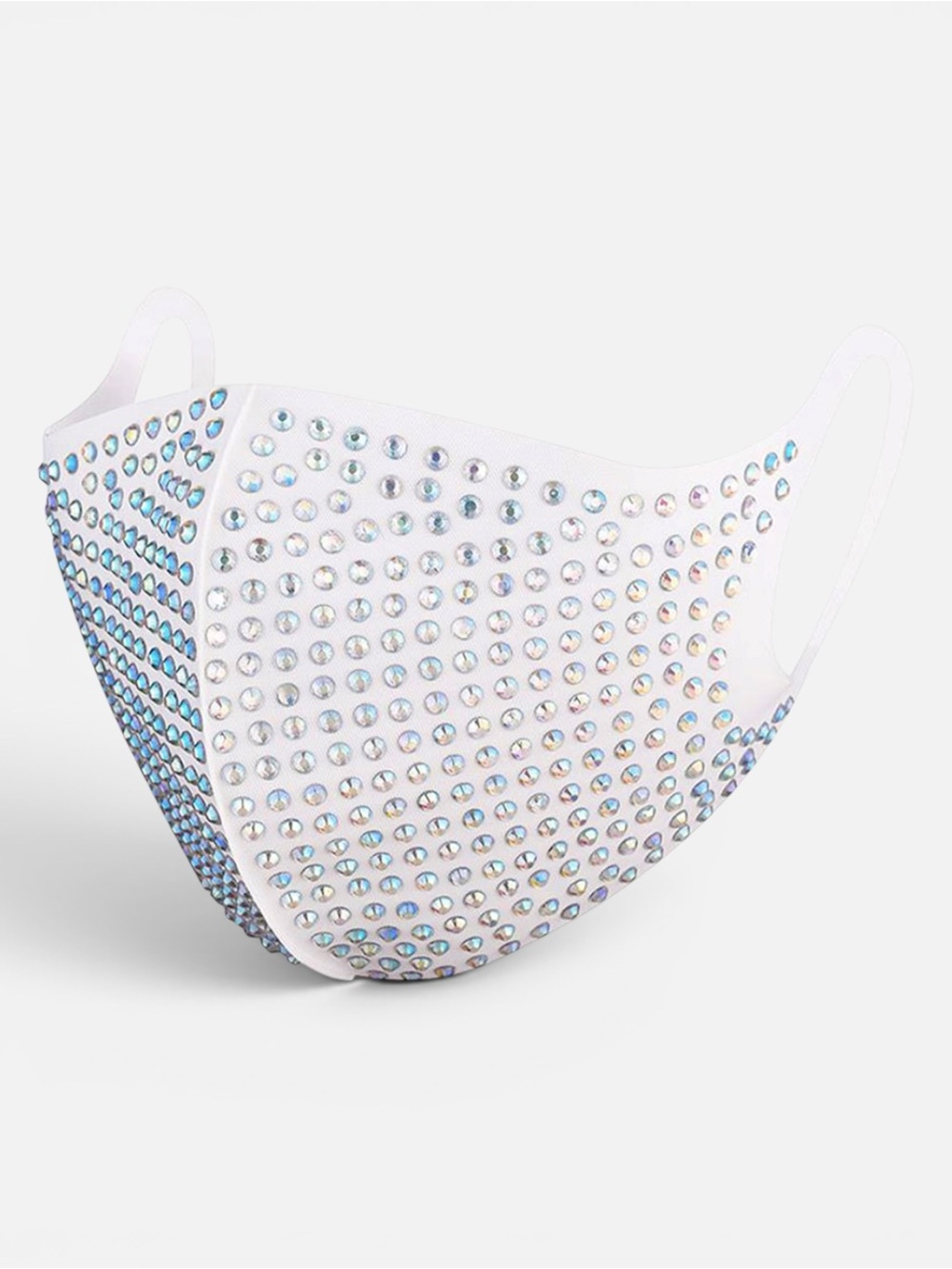 White Rhinestone Crystal Face Mask Glam Sparkle Sealed NWT